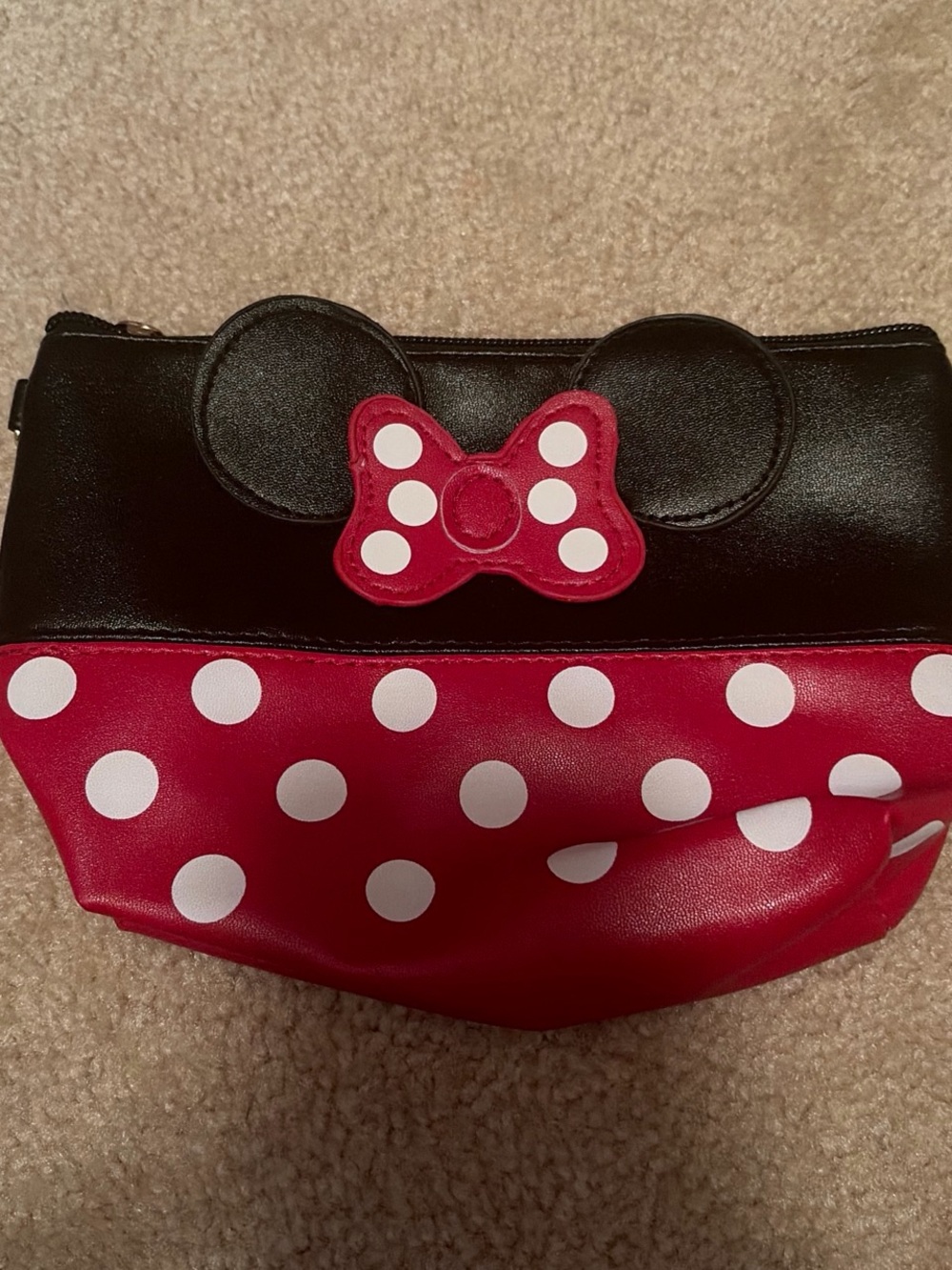 Disney Red and Black Polka Dot Minnie Bow Kids Pouch